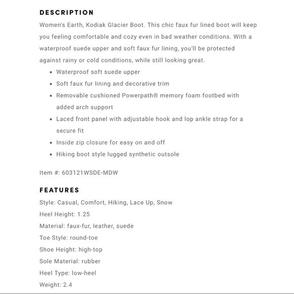 Earth Kodiak Glacier Waterproof Hiking Snow Boot - Picture 11 of 12